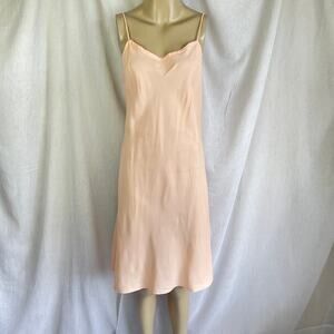 VTG 70’s JoEd Sophisticates Peach Dress Slip Midi Knee Length Lingerie Size 10